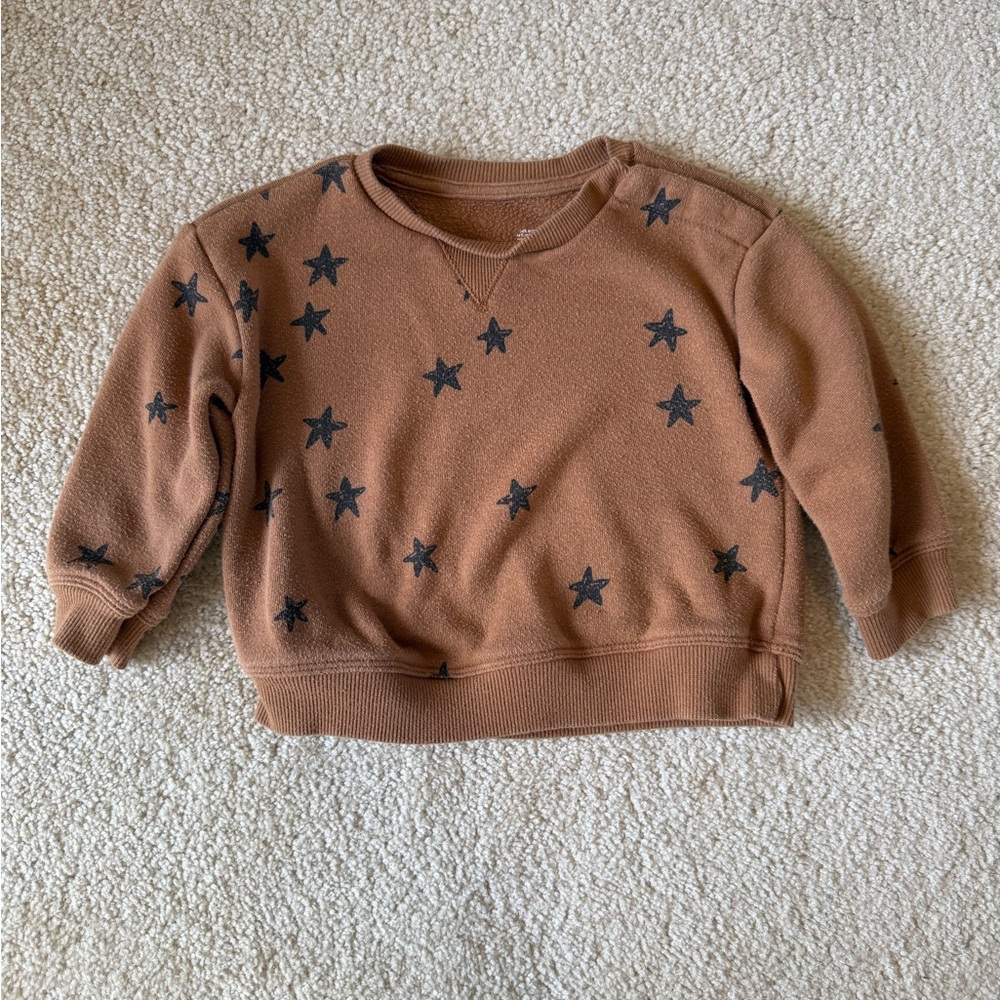 Cozy Brown Starry Kids Sweatshirt
